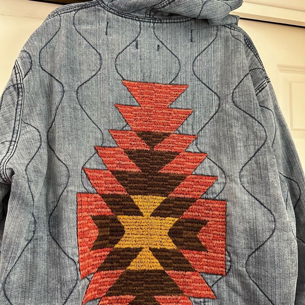 Free People by Dr. Collectors Reversible Denim Windbreaker - Picture 12 of 16